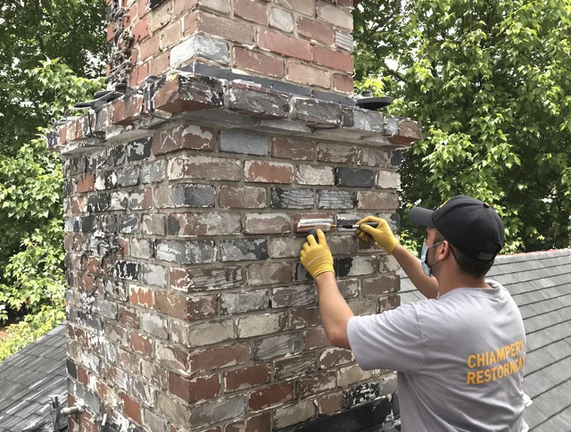 In-progress chimney restoration by Ocala Chimney Sweep in Ocala, FL