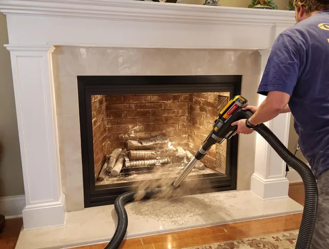 Fireplace cleaning performed by Ocala Chimney Sweep in Ocala, FL
