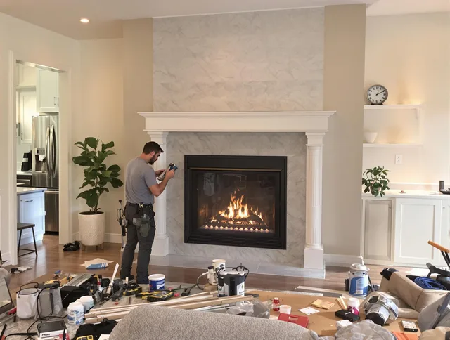 Newly installed fireplace by Ocala Chimney Sweep in Ocala, FL