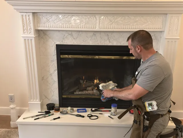 Ocala Chimney Sweep performing fireplace maintenance in Ocala, FL